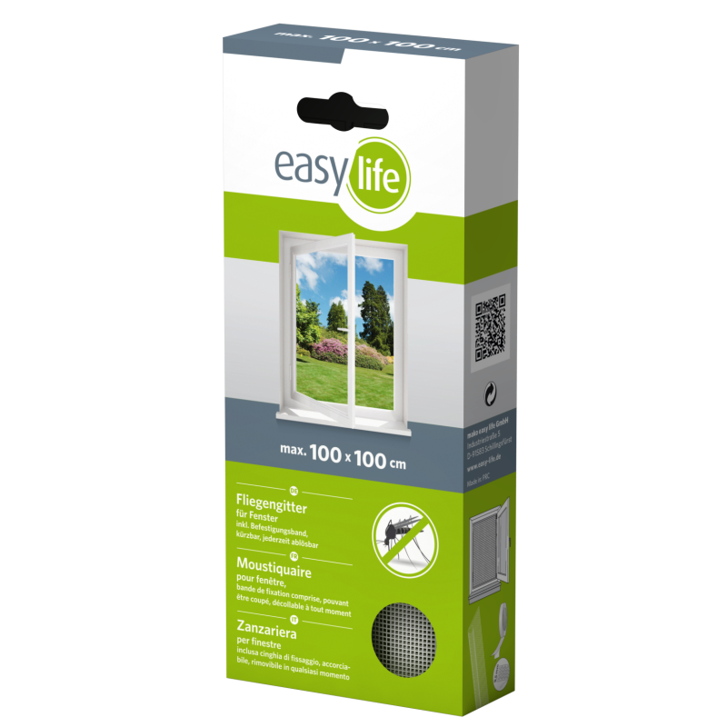 Insektenschutz-Fenster | individuell kürzbar | 100 x 100 cm | weiß