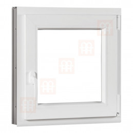 Kunststofffenster | 55 x 55 cm (550 x 550 mm) | weiß | Dreh-Kipp-Fenster | rechts 