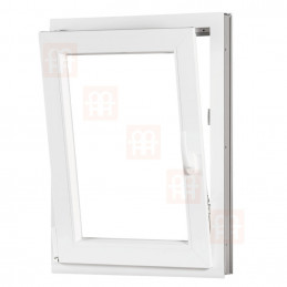 Kunststofffenster | 50x70 cm (500x700 mm) | weiß | Dreh-Kipp-Fenster | links | 6 Kammern