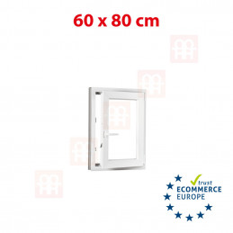 Kunststofffenster | 60 x 80 cm (600 x 800 mm) | weiß | dreh-kipp | rechts | 6 Kammern