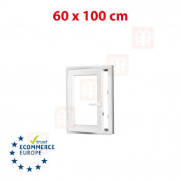 Kunststofffenster | 60x100 cm (600x1000 mm) | weiß | Dreh-Kipp-Fenster | links