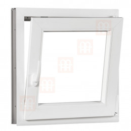 Kunststofffenster | 100 x 100 cm (1000 x 1000 mm) | weiß | Dreh-Kipp-Fenster | rechts 
