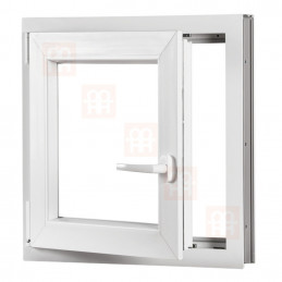 Kunststofffenster | 120x120 cm (1200x1200 mm) | weiß | Dreh-Kipp-Fenster | links | 6 Kammern