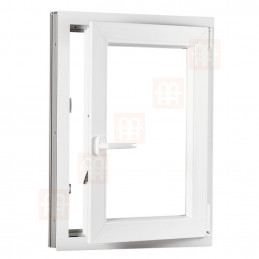 Kunststofffenster | 80 x 100 cm (800 x 1000 mm) | weiß | Dreh-Kipp-Fenster | rechts 