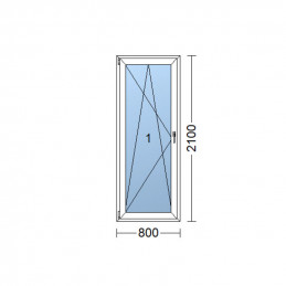 Kunststoff-Balkontüren | 80 x 210 cm (800 x 2100 mm) | weiß | Dreh-Kipp | links