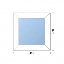 Kunststofffenster | 45x45 cm (450x450 mm) | weiß | festverglast (kann nicht geöffnet werden)