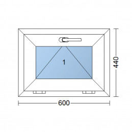 Kunststofffenster | 60x44 cm (600x440 mm) | weiß | Kipp-Fenster