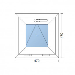 Kunststofffenster | 47x47 cm (470x470 mm) | weiß | Kipp-Fenster