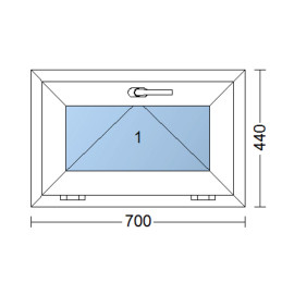 Kunststofffenster 70x44 cm (700x440mm) Kipp-Fenster Weiße / Goldene Eiche