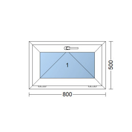 Kunststofffenster 80x50 cm (800x500mm) Kipp-Fenster Weiße / Goldene Eiche