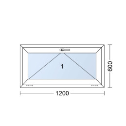 Kunststofffenster 120x60 cm (1200x600mm) Kipp-Fenster Weiße / Goldene Eiche