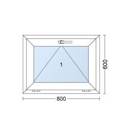 Kunststofffenster 80x60 cm (800x600mm) Kipp-Fenster Weiße / Anthrazit