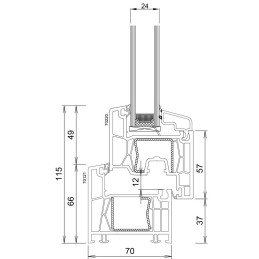 Kunststofffenster 50x70 cm (500x700mm) Dreh-Kipp-Fenster links Weiße / Anthrazit