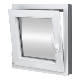 Kunststofffenster 80x80 cm (800x800mm) Dreh-Kipp-Fenster links Weiße / Goldene Eiche