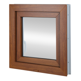 Kunststofffenster 80x80 cm (800x800mm) Dreh-Kipp-Fenster links Weiße / Goldene Eiche