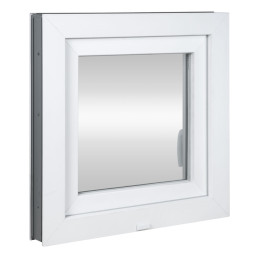 Kunststofffenster | 80 x 80 cm (800 x 800 mm) | weiß | Dreh-Kipp-Fenster | rechts