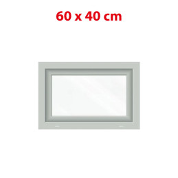 Weißes Kunststoff-Kippfenster 600 × 400 mm (60 × 40 cm) für Nebenräume Aplast 60