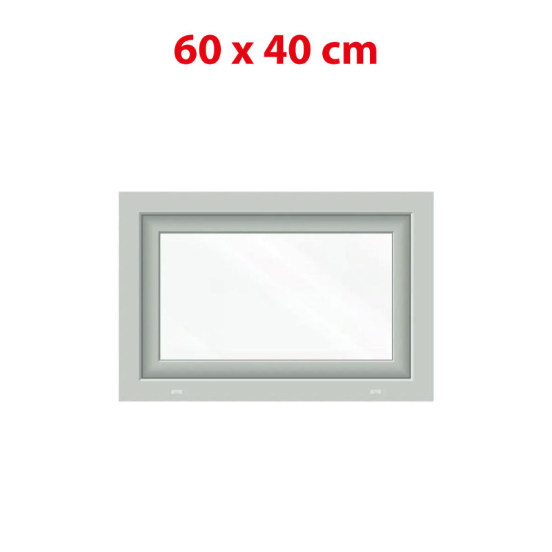 Weißes Kunststoff-Kippfenster 600 × 400 mm (60 × 40 cm) für Nebenräume Aplast 60