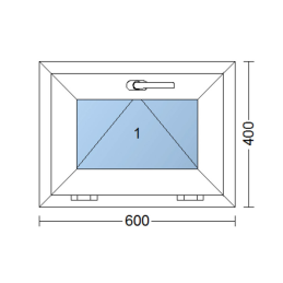 Weißes Kunststoff-Kippfenster 600 × 400 mm (60 × 40 cm) für Nebenräume Aplast 60