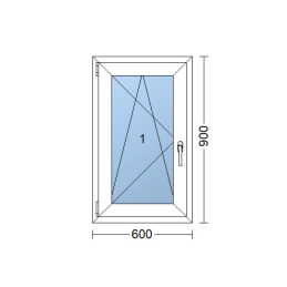 Weißes Kunststoff-Kippfenster 600 × 900 mm (60 × 90 cm) für Nebenräume Aplast 60