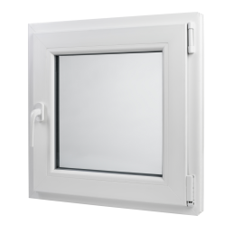 Weißes Kunststoff-Kippfenster 500 × 500 mm (50 × 50 cm) für Nebenräume Aplast 60