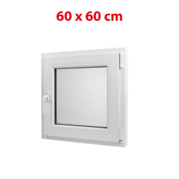 Weißes Kunststoff-Kippfenster 600 × 600 mm (60 × 60 cm) für Neben- und Technikräume