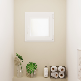 Weißes Kunststoff-Kippfenster 600 × 600 mm (60 × 60 cm) für Nebenräume Aplast 60