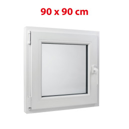 Weißes Kunststoff-Kippfenster 900 × 900 mm (90 × 90 cm) für Neben- und Technikräume