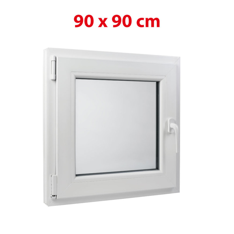 Weißes Kunststoff-Kippfenster 900 × 900 mm (90 × 90 cm) für Neben- und Technikräume