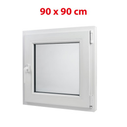 Weißes Kunststoff-Kippfenster 900 × 900 mm (90 × 90 cm) für Neben- und Technikräume