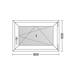 Weißes Kunststoff-Kippfenster 900 × 600 mm (90 × 60 cm) für Neben- und Technikräume