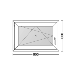Weißes Kunststoff-Kippfenster 900 × 600 mm (90 × 60 cm) für Neben- und Technikräume
