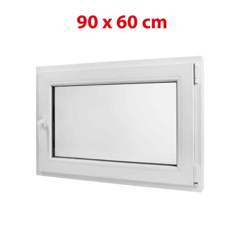 Weißes Kunststoff-Kippfenster 900 × 600 mm (90 × 60 cm) für Neben- und Technikräume