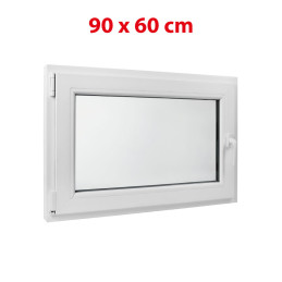 Weißes Kunststoff-Kippfenster 900 × 600 mm (90 × 60 cm) für Neben- und Technikräume
