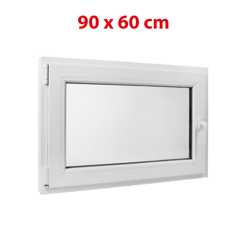 Weißes Kunststoff-Kippfenster 900 × 600 mm (90 × 60 cm) für Neben- und Technikräume