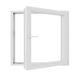 Anthrazit/weiße Kunststoff-Kippfenster 600 × 600 mm (60 × 60 cm) für Nebenräume Aplast 60