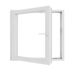 Anthrazit/weiße Kunststoff-Kippfenster 600 × 600 mm (60 × 60 cm) für Nebenräume Aplast 60