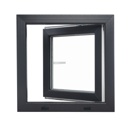 Anthrazit/weiße Kunststoff-Kippfenster 500 × 500 mm (50 × 50 cm) für Nebenräume Aplast 60