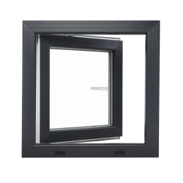Anthrazit/weiße Kunststoff-Kippfenster 900 × 900 mm (90 × 90 cm) für Nebenräume Aplast 60