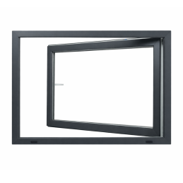 Anthrazit/weiße Kunststoff-Kippfenster 900 × 600 mm (90 × 60 cm) für Nebenräume Aplast 60