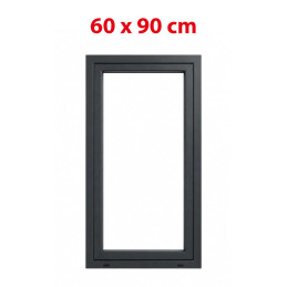 Anthrazit/weiße Kunststoff-Kippfenster 600 × 900 mm (60 × 90 cm) für Nebenräume Aplast 60