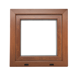 Goldene Eiche/weiße Kunststoff-Kippfenster 900 × 900 mm (90 × 90 cm) für Nebenräume Aplast 60